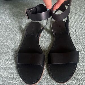 Madewell Boardwalk Black Leather Sandals